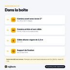 Contenu de la boîte de la dashcam Duo 4K